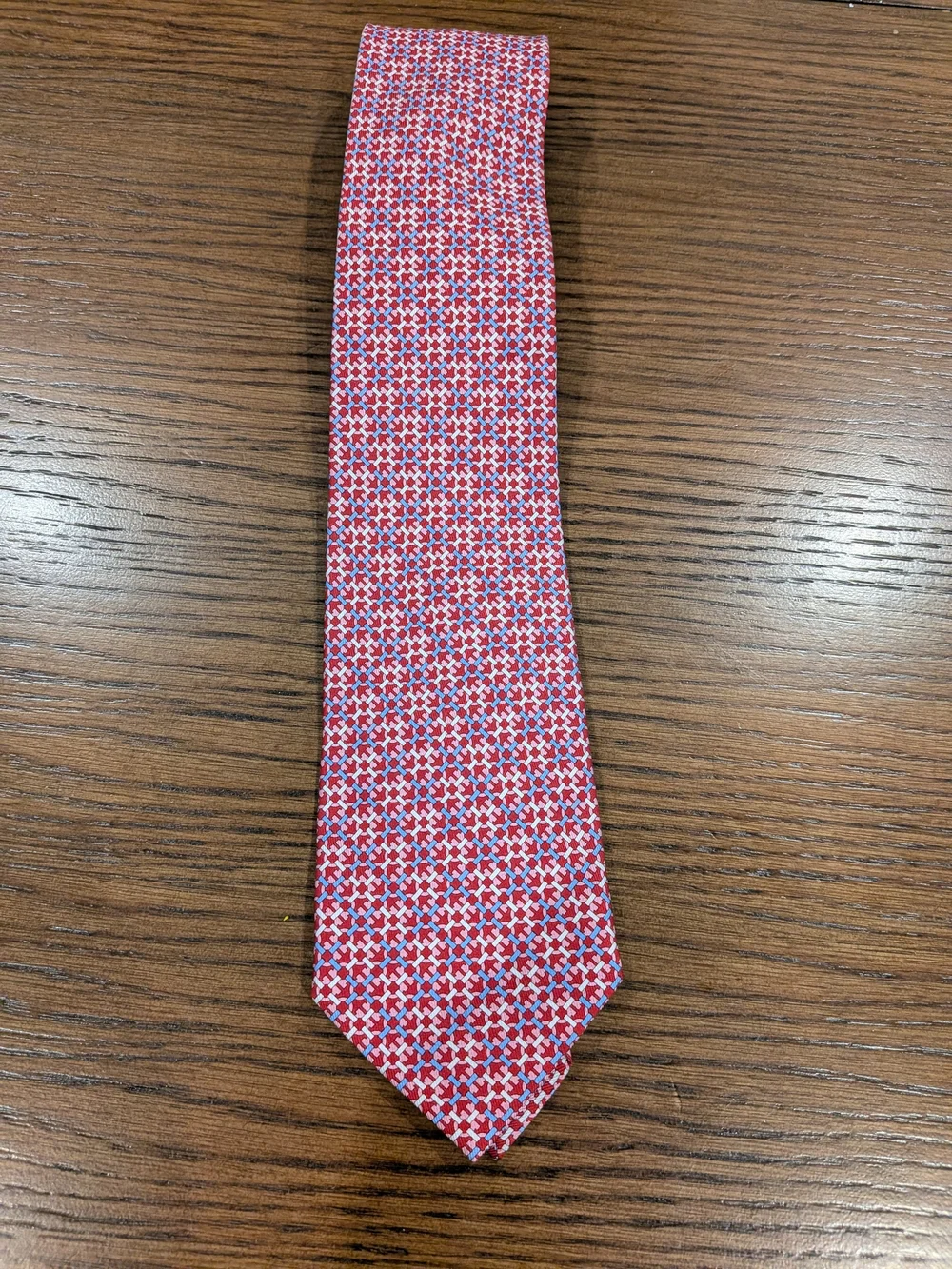 Salvatore Ferragamo Red Multi-Pattern Silk Tie